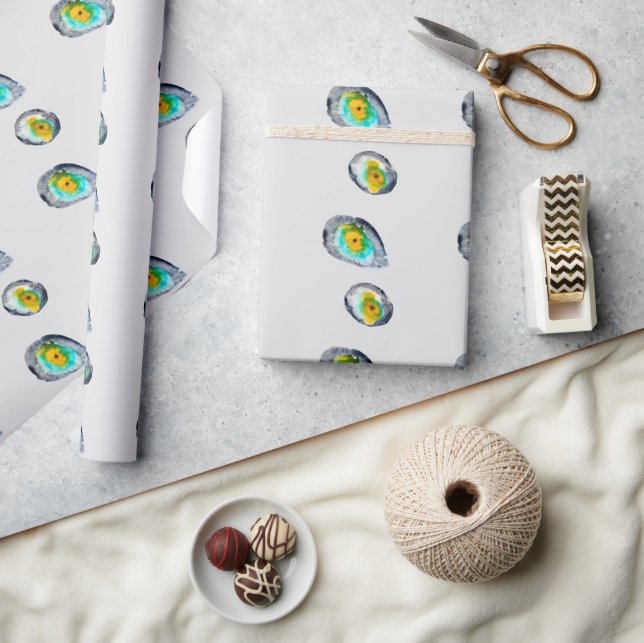Papier Cadeau aquarelle huîtres abstraites (Artisanat)