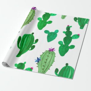 Papier Cadeau Aquarelle illustration de cactus du désert à encre
