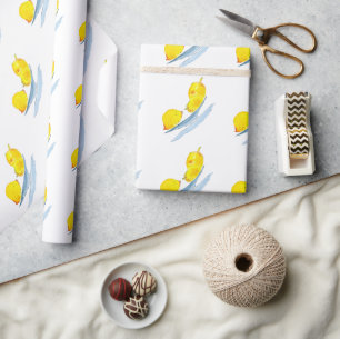 Papier Cadeau Aquarelle jaune citron