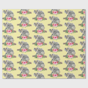 Papier Cadeau Aquarelle Koala Oears mignonne maman & bébé
