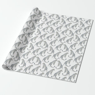 Papier Cadeau Aquarelle léopard des neiges