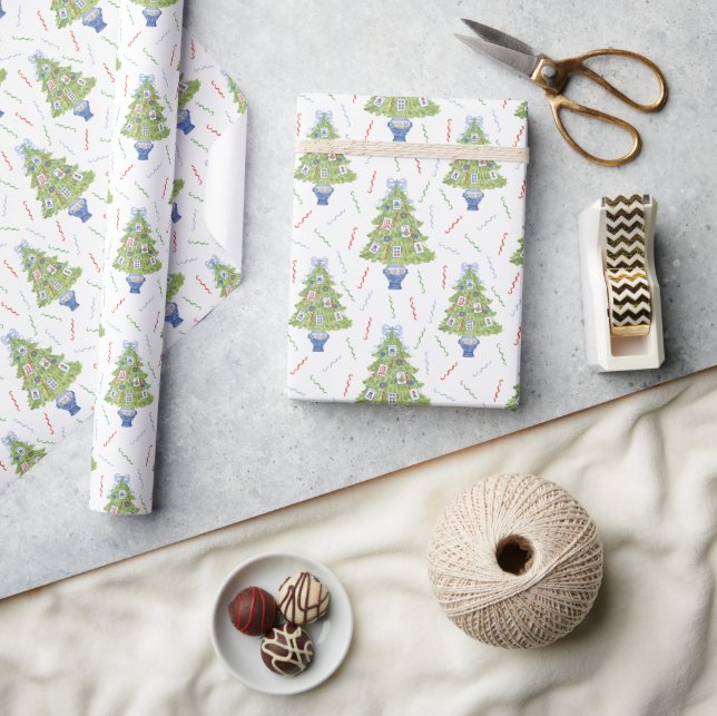 Papier Cadeau Aquarelle Mahjong Christmas Tree (Artisanat)