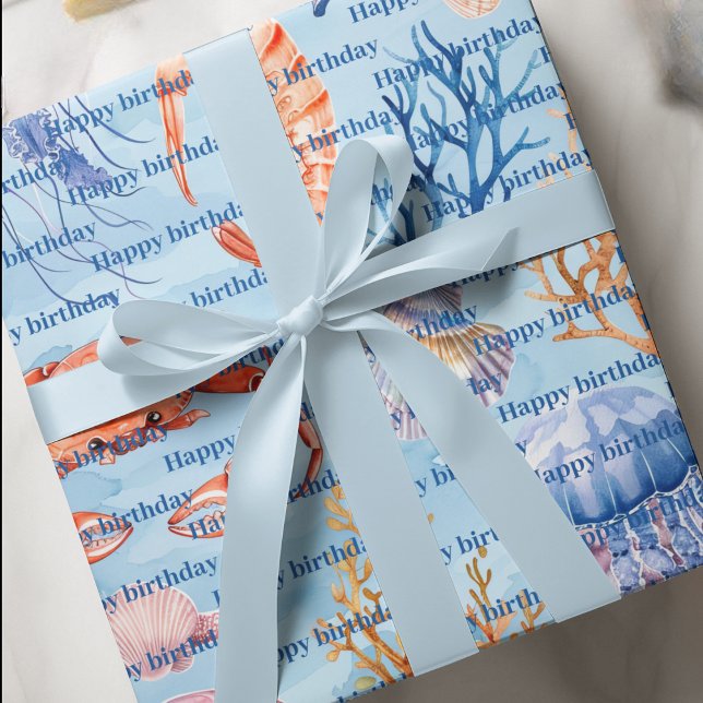 Papier Cadeau Aquarelle marine Coral Reef Delties (Créateur téléchargé)