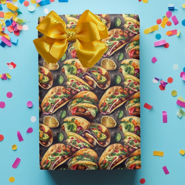 Papier Cadeau Aquarelle mexicaine Taco (Créateur téléchargé)
