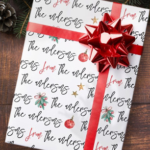 Papier Cadeau Aquarelle moderne Noël Motif personnalisé