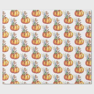 Papier Cadeau Aquarelle moderne tendance Fée et Citrouille