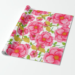 Papier Cadeau Aquarelle motif sans couture avec fleurs. Vintage