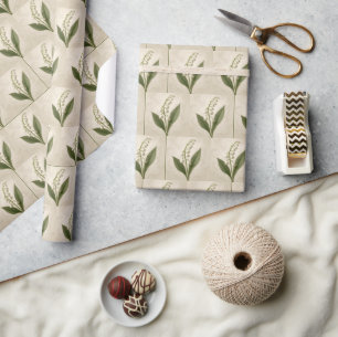 Papier Cadeau Aquarelle Muguet