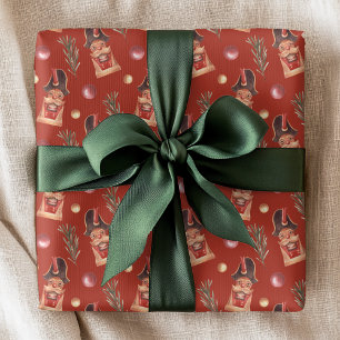 Papier Cadeau Aquarelle Nutcracker Pine Noël