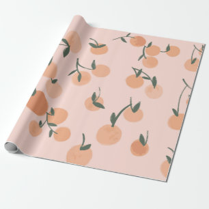 Papier Cadeau Aquarelle orange fruits sans couture motif
