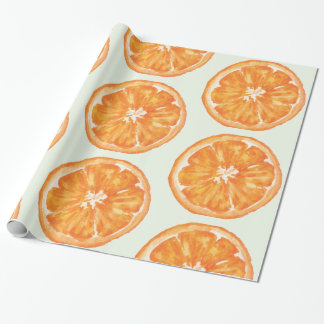 Papier Cadeau Aquarelle orange Motif tranche papier