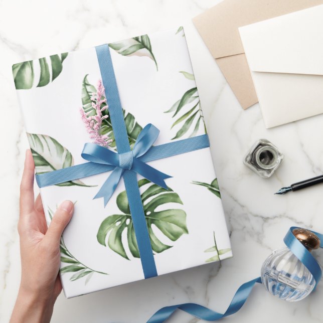 Papier Cadeau Aquarelle Papier d'emballage Feuille tropicaux (Cadeaux)