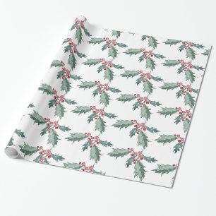 Papier Cadeau Aquarelle Peint Noël Vide Papier à envelopper