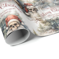Aquarelle Père Noël Skuls Noël gothique