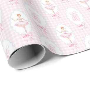 Papier Cadeau Aquarelle rose Casse-noisette Papier à envelopper 