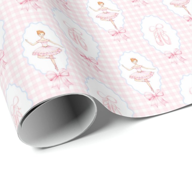 Papier Cadeau Aquarelle rose Casse-noisette Papier à envelopper  (Coin rond)