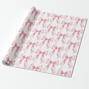 Papier Cadeau Aquarelle rose Coquette Bow tendance Feminine Girl