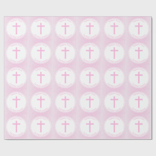 Papier Cadeau Aquarelle rose de communion