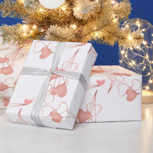Papier Cadeau Aquarelle rose et rouge Coeur Sweet Merci Party