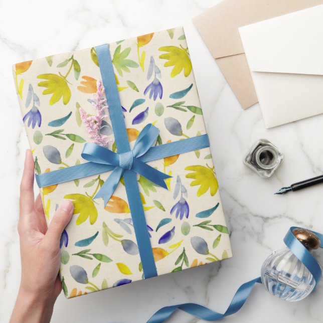 Papier Cadeau Aquarelle rustique Jardin Floral Botanique (Cadeaux)