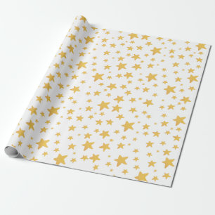 Papier Cadeau Aquarelle Stars Envelopper cadeau de Noël
