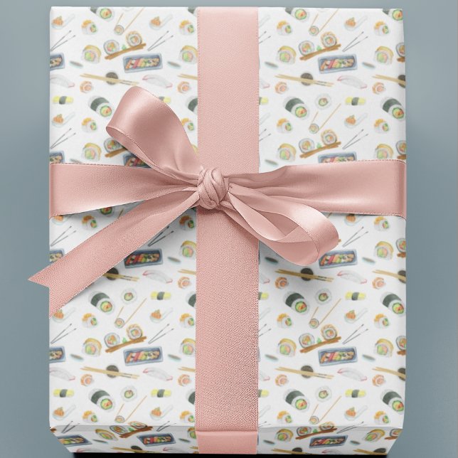 Papier Cadeau Aquarelle Sushi et Sashimi (Créateur téléchargé)