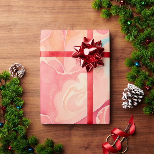 Papier Cadeau Aquarelle Taffy Coloré Motif personnalisé (Cadeau de vacances)