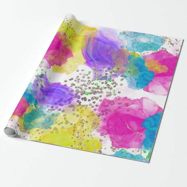 Papier Cadeau Aquarelle Teinture de teinture de teint (Déroulé)
