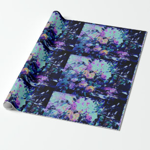 Papier Cadeau Aquarelle turquoise et violette moderne