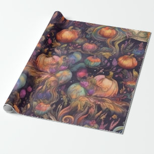 Papier Cadeau Aquarelle Unicorne pour Motif Halloween