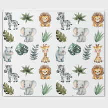 Aquarelle Whimsical Adorable Baby Safari Animaux