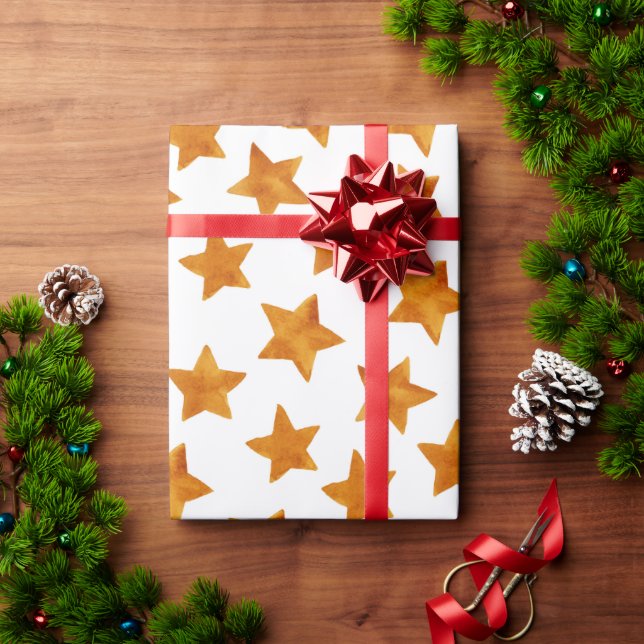 Papier Cadeau Aquarelle Whimsical Stars Motif (Cadeau de vacances)