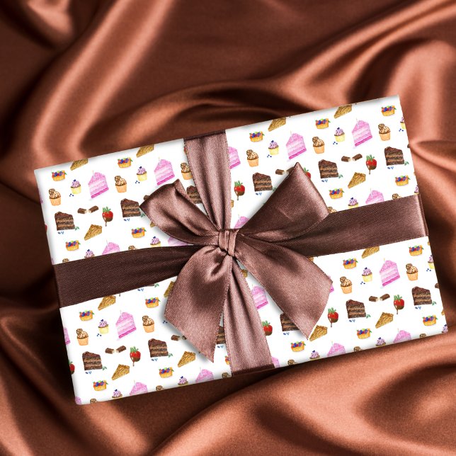 Papier Cadeau Aquarelle Yummy Desserts (Créateur téléchargé)