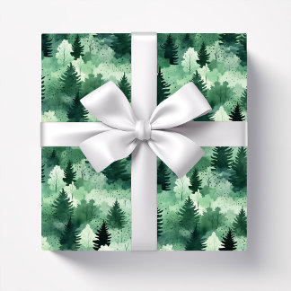 Papier Cadeau Aquarelles forestières dans les forêts de Misty