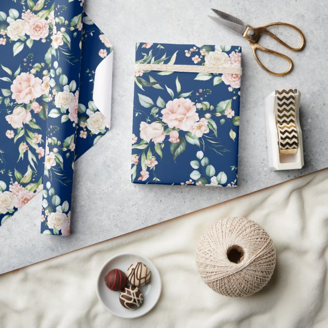 Papier Cadeau Aquarelles rose pastel motif rose (Artisanat)