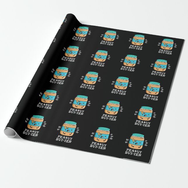 Papier Cadeau Arachide, mais plus amusant Nourriture Pun Dark BG (Déroulé)