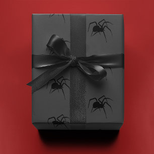 Papier Cadeau Araignée sur gris  