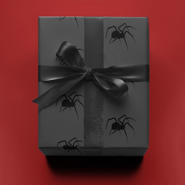 Papier Cadeau Araignée sur gris | (Créateur téléchargé)