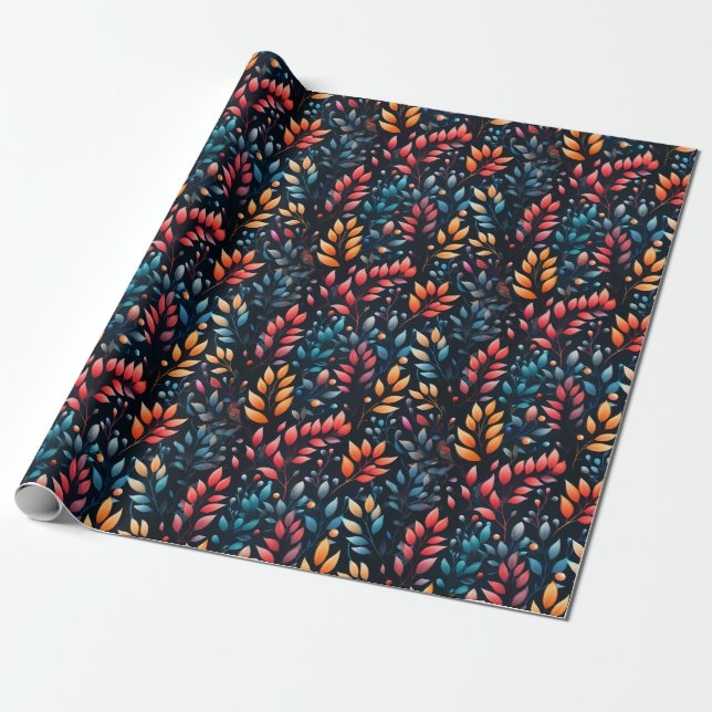 Papier Cadeau Arbing Flowers Envelopper le papier (Déroulé)