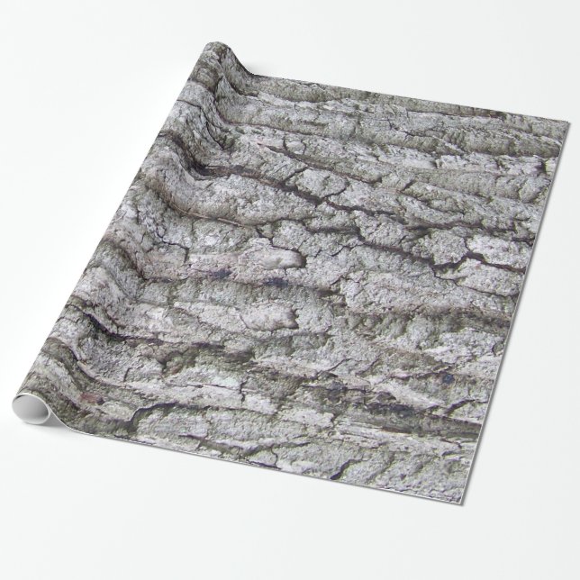 Papier Cadeau Arbre 5 - Écorce de chêne (Déroulé)