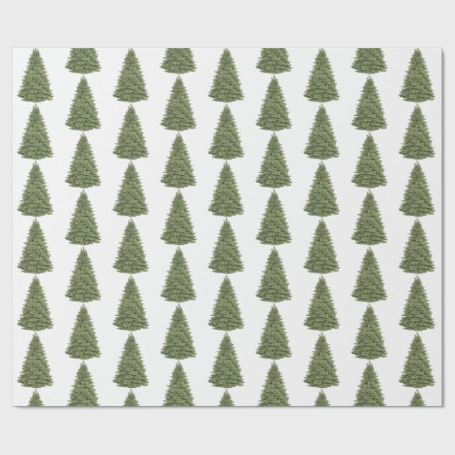 Papier Cadeau Arbre à pin vert Noël (Plat)