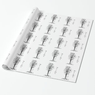 Papier Cadeau Arbre cardiaque Mariage personnalisé