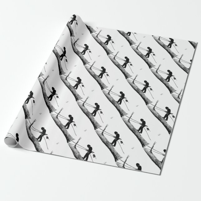Papier Cadeau Arbre chirurgien Arboriste Noël cadeau cadeau cade (Déroulé)