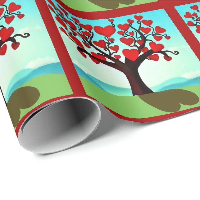Papier Cadeau Arbre d’amour - tree of love (Coin rond)