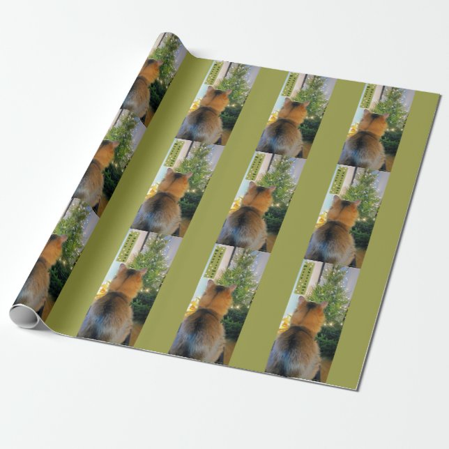 Papier Cadeau Arbre de chat et de Noël (Déroulé)