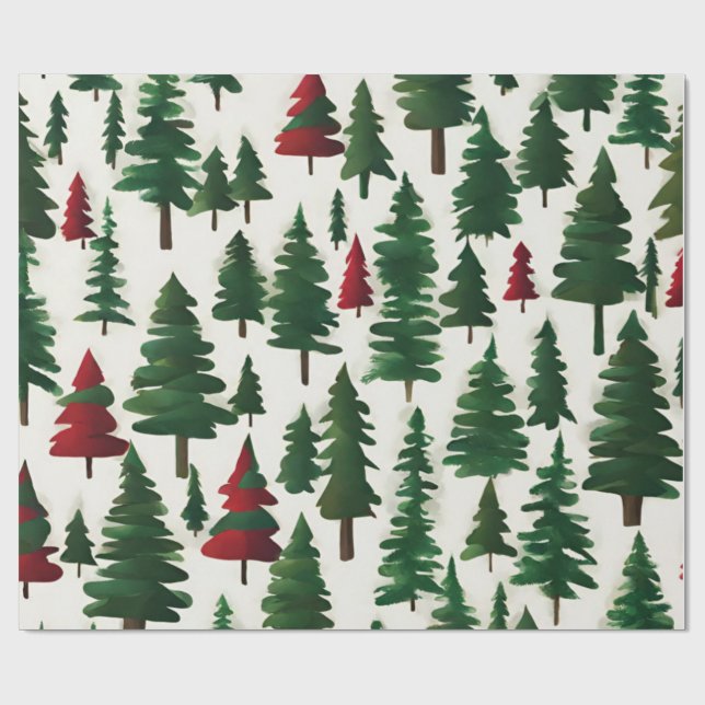 Papier Cadeau Arbre de Noël (Plat)