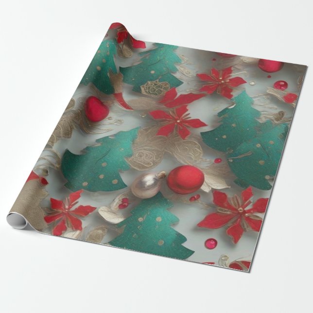 Papier Cadeau Arbre de Noël (Déroulé)