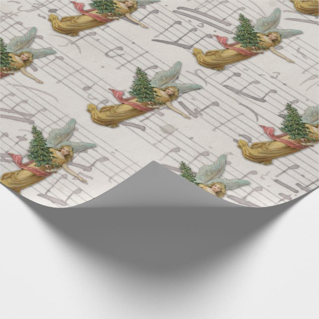 Papier Cadeau Arbre de Noël Antique Antique Victorale Papier Reb (Coin)