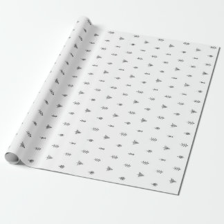 Papier Cadeau Arbre de Noël blanc et noir