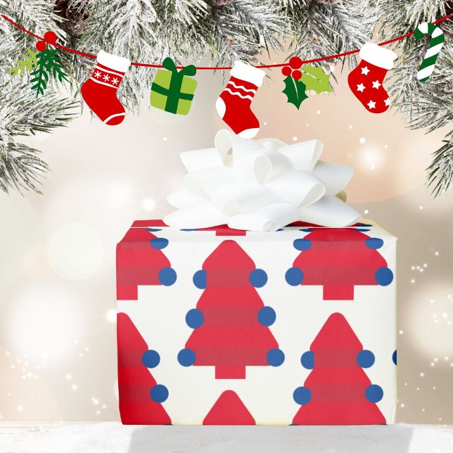 Papier Cadeau Arbre de Noël bleu blanc (Créateur téléchargé)